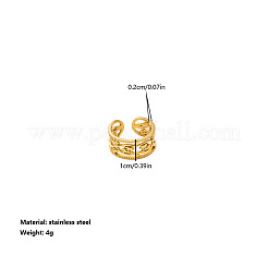 304 Stainless Steel Hollow Flower Cuff Open Rings for Women&nbsp;WGACFE6-01