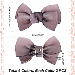 AHADEMAKER 12Pcs 6 Colors Handmade Organza Bowknot&nbsp;DIY-GA0004-84