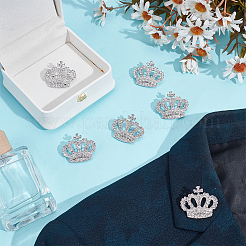 6Pcs Crystal Rhinestone Crown Brooch Pin&nbsp;JEWB-PH0001-52
