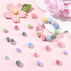 30Pcs Flocky Opaque Acrylic Beads&nbsp;OACR-YW0004-38A