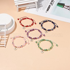 5Pcs 5 Style Alloy Enamel Cross Charm Bracelets Set&nbsp;BJEW-JB08817
