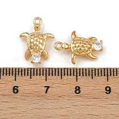 Brass Micro Pave Cubic Zirconia Pendants&nbsp;KK-K407-23G