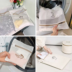 3Pcs 3 Styles Polyester Mesh Zipper Laundry Bags&nbsp;ABAG-TA0002-22