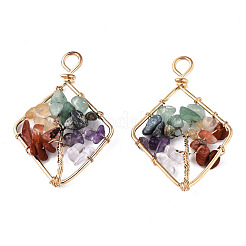 Natural Mixed Stone Pendants&nbsp;G-T131-96B-04