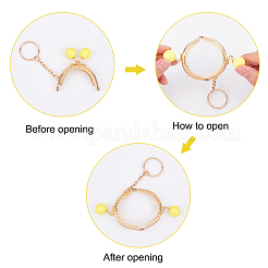 7Pcs 7 Colors Resin Bead with Iron Purse Frame Handle&nbsp;FIND-PH0001-34