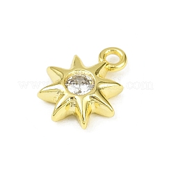 Brass Pave Clear Cubic Zirconia Pendants&nbsp;KK-L238-12G