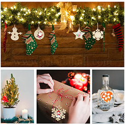 11 Style Unfinished Wooden Christmas Pendant Decoration&nbsp;HJEW-WR0001-06