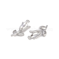 Brass Micro Pave Clear Cubic Zirconia Pendants&nbsp;KK-K351-43A-P