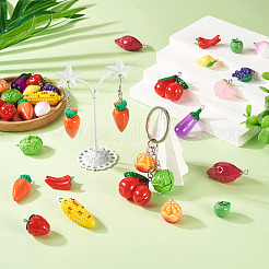 28Pcs 14 Styles Opaque Resin Pendants&nbsp;RESI-TA0004-19