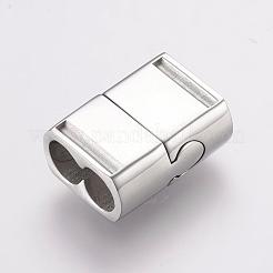 Tarnish Resistant 304 Stainless Steel Magnetic Clasps with Glue-in Ends&nbsp;STAS-F122-23P