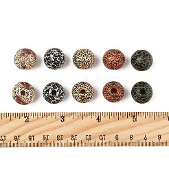 40Pcs 5 Colors Printed Schima Wood Beads&nbsp;WOOD-FS0001-47