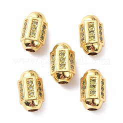 Brass Micro Pave Cubic Zirconia Beadsong-Lasting Plated&nbsp;ZIRC-P089-24B-G
