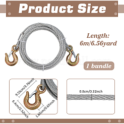 6M Stainless Steel Wire Rope with Eye Bolts&nbsp;AJEW-WH0709-418