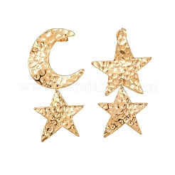 304 Stainless Steel Dangle Stud Earrings&nbsp;EJEW-Z161-01G
