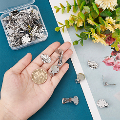 40Pcs 304 Stainless Steel Clip-on Earring Settings&nbsp;STAS-UN0044-03