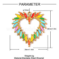 304 Stainless Steel with Enamel Pendants&nbsp;SA-OY003-66G