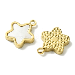 Ion Plating(IP) 304 Stainless Steel Pave Shell Star Charms&nbsp;X-FIND-Z028-26G
