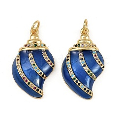 Brass Micro Pave Cubic Zirconia Pendants&nbsp;KK-L241-24G