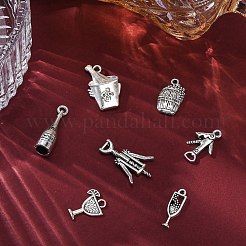 35Pcs 7 Styles Wine Theme Tibetan Style Alloy Pendants&nbsp;TIBE-FP0001-10