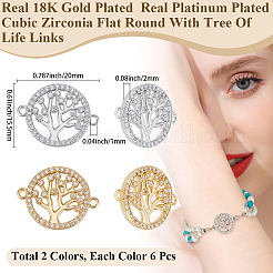 12Pcs 2 Colors Brass Micro Pave Cubic Zirconia Links&nbsp;ZIRC-BBC0003-36