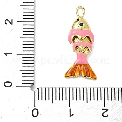 Fish Brass Micro Pave Cubic Zirconia Pendants&nbsp;X-KK-P342-14B-G04