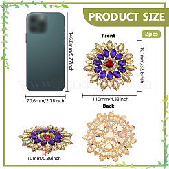 2Pcs Alloy Glass Rhinestone Cabochons&nbsp;FIND-FG0004-83G