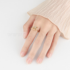 Adjustable Opening Brass  Cubic Zirconia Rotating Ring&nbsp;PW-WG87975-02