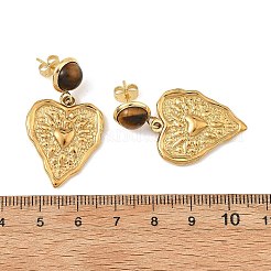 Natural Tiger Eye & 304 Stainless Steel Dangle Earrings for Women&nbsp;EJEW-JE07507