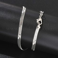 4mm Rack Plating Brass Herringbone Chain Necklaces for Women Men&nbsp;MAK-L044-17P
