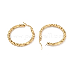 PVD Vacuum Plating 201 Stainless Steel Twist Hoop Earrings&nbsp;EJEW-I309-57B-G