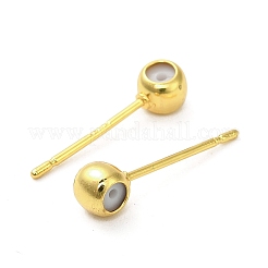 Brass Stud Earrings Findings&nbsp;KK-B142-04B-G