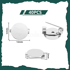 40Pcs 316 Surgical Stainless Steel Brooch Base Settings&nbsp;STAS-UN0053-56