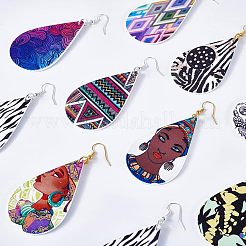 DIY Wooden Printing Dangle Earring Making Kits&nbsp;DIY-NB0005-67