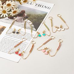 Heart Alloy Enamel Dangle Earring for Girl Women&nbsp;EJEW-JE04606