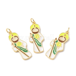 Rack Plating Brass Pendants with Jump Ring&nbsp;KK-F852-27G