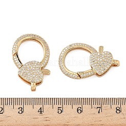 Brass Micro Pave Clear Cubic Zirconia Lobster Claw Clasps&nbsp;KK-S350-02G