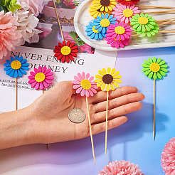 Wood with Paper Cake Toppers&nbsp;AJEW-TAC0035-11A