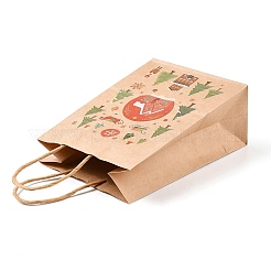 Christmas Theme Printed Kraft Paper Bags with Handles&nbsp;ABAG-M008-08H