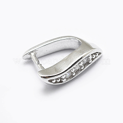 Anti-Tarnish Rhodium Plated 925 Sterling Silver Micro Pave Cubic Zirconia Pendant Bails&nbsp;STER-P034-05P