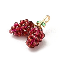 Natural Garnet Round Beaded Grapes Pendants&nbsp;G-A273-01G