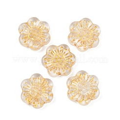 Baking Paint and Golden Metal Enlaced Glass Beads&nbsp;DGLA-T004-09M
