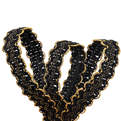Sparkle Polyester Metallic Lace Trim&nbsp;OCOR-WH0074-93C