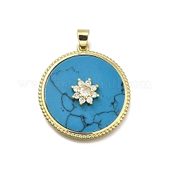Brass Micro Pave Cubic Zirconia Pendants&nbsp;KK-C090-07G