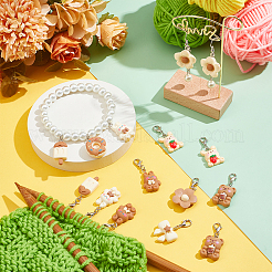 Flower/Ice Lolly/Bowknot Resin Pendant Locking Stitch Markers&nbsp;HJEW-AB00658