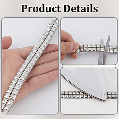 2 Yards 201 Stainless Steel Square Rivet Studed Cord&nbsp;DIY-GF0013-61A