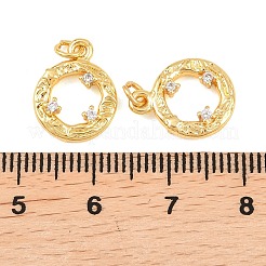 Brass Micro Pave Cubic Zirconia Charms&nbsp;KK-F927-25G