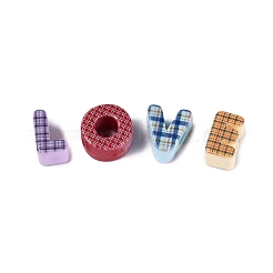 Printed Opaque Acrylic European Beads&nbsp;OACR-Q199-08