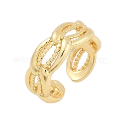 Rack Plating Brass Cuff Rings for Women&nbsp;RJEW-M028-64G