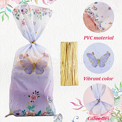 100Pcs Butterfly Printed OPP Cellophane Candy Packaging Bags&nbsp;ABAG-WH20005-43