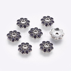 Alloy Enamel Flower Bead Caps&nbsp;ENAM-J189-07AS-A
